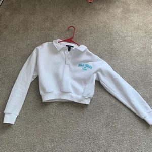 Forever 21 Cropped Collared Sweatshirt